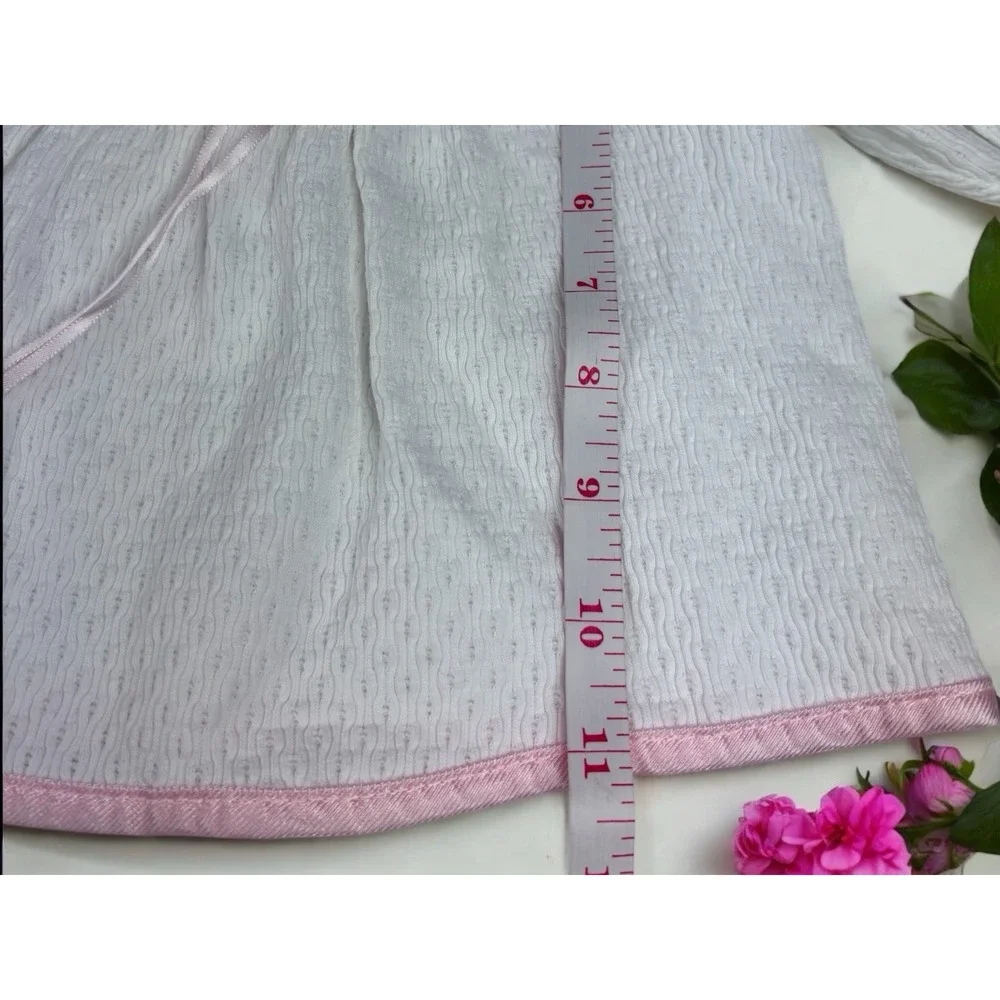 Laura Dare Baby Long Sleeve White Dress With Pink Trim Size 9 M‎